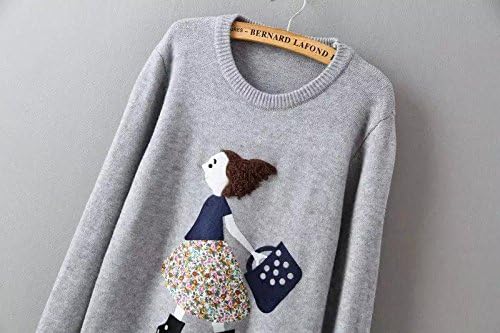 PatrÃ³n de dibujos animados de la mujer suÃ©ter gris : Amazon.es: Moda