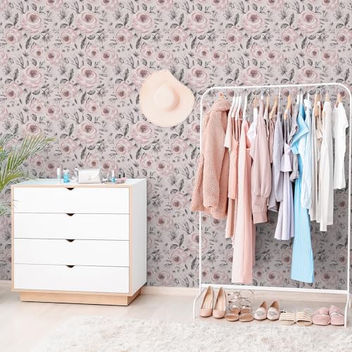 Papel tapiz de flores de peonía rosa que soluciona paredes aburridas en el cuarto de las niñas 4