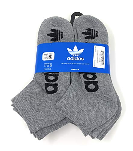 adidas Men's Originals Trefoil 6 Pack Low Cut Socks, (Shoe Size 6-12) (Grey)2