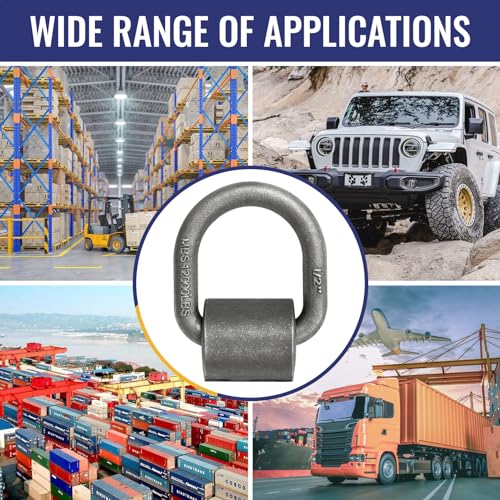 Image of Grandroad auto 8 Pack Weld-On Forged D Ring, Heavy Duty 1 /2 inch D-Ring Trailer Tie Down Anchor with MBS:12,000 lbs for Trailer, Truck Cargo, RV, ATV Tiedowns, Farm Applications and More.