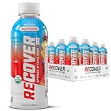 RECOVER 180 Organic Sports Hydration Drink, No Sugar Added, 20 Calorie Sports Beverage, Organic Flavors With Vitamins, Potassium-Packed Electrolytes (16.9 Fl Oz (Pack of 12), Fruit Punch)