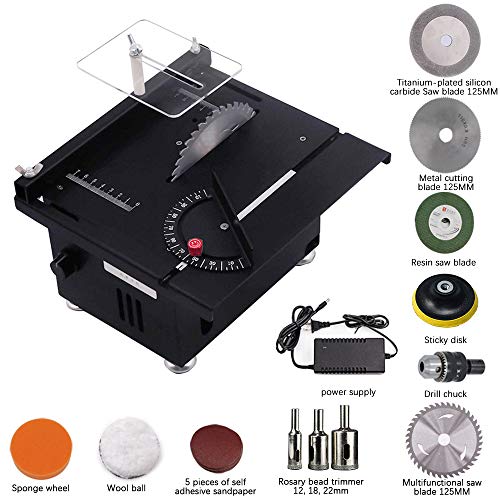 40MM Portable Table Saw Stepless Speed Adjustable Lifting Table, Mini Hobby Table Saw