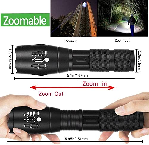 Tactical Flashlight 5 Pack Tac Light Torch Flashlight Tactical Flashlight Brightest Led Flashlight With 5 Modes Adjustable Waterproof Flashlight For Biking Camping #TOP7