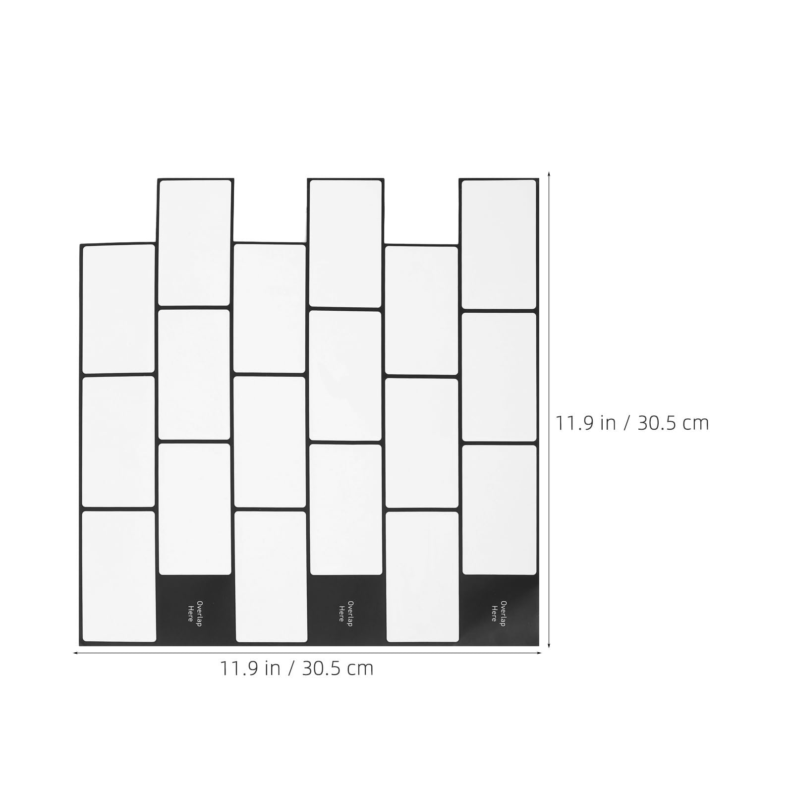 10 Hojas Láminas Autoadhesivas para Azulejos de Cocina y Baño, Color Blanco, Impermeables Prueba de Aceite, Apariencia de Azulejo para Decoración de Pared