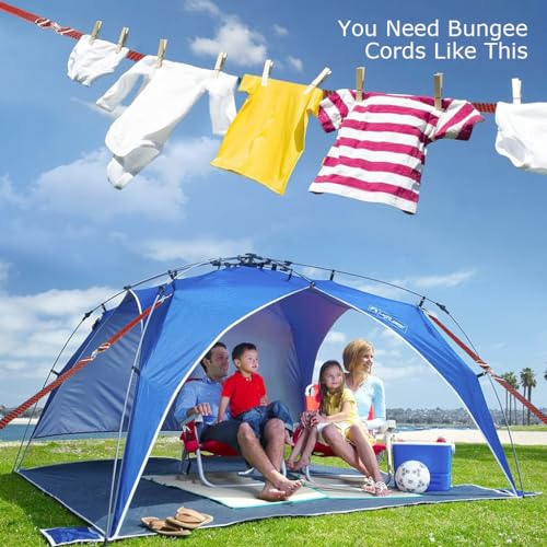 Image of STHIRA 4 Pcs Bungee Cord for Bike Luggage, 3.3ft, Metal Hooks