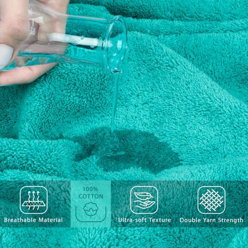 Image of Cotton Paradise 100% Cotton Hand Towels, 2 Piece 35x70 Hand Bath Towels, Turquoise