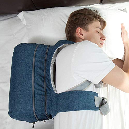 WoodyKnows Side-Sleeping Backpack, Breathing Aids for Sleep, Relieves Snoring Caused by Supine Sleep Position, Inflatable & Portable Back Pillow (Backpack, Small)