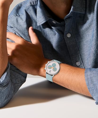 Movado Face Men's Luxury Chronograph Watch - Swiss Quartz Movement, Leather Strap - Water Resistance 30 Meters (3ATM) - Stylish Timepiece - Gift for Him - 43mm4