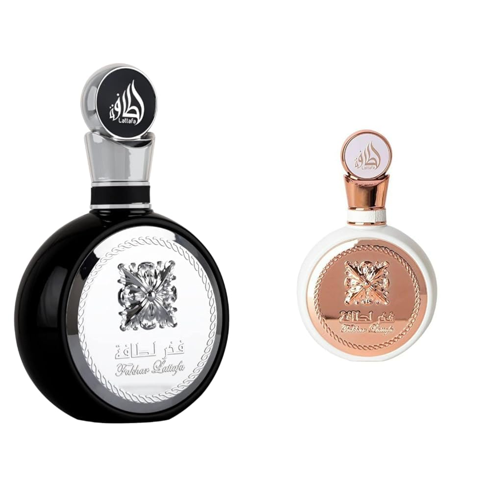 Lattafa Perfumes Fakhar for Men Eau de Parfum Spray, 3.4 Ounce & Fakhar for Women Eau de Parfum Spray, 3.4 Ounce