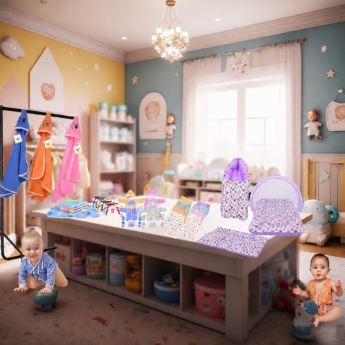 Image of Kwitchy 56 in 1 Baby Products All Combo Infants Essentials Kit Accessories Baby Gift Set (0-6 Months) Baby Boy & Baby Girl (Purple)
