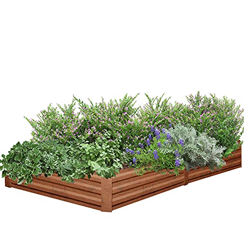 Outdoor 8x4Ft Metal Raised Garden Bed Patio Large Frame Planters Box for Vegetables/Flower/
