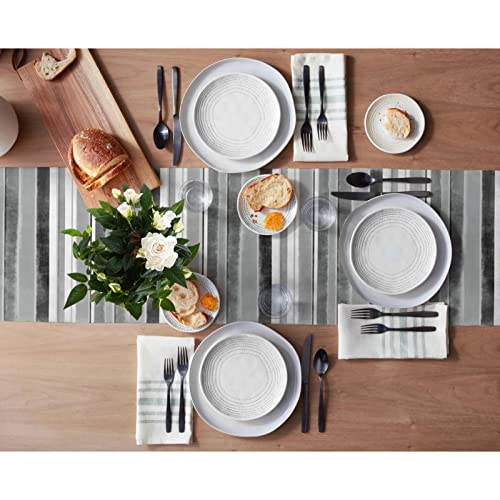 Chemin de table rayures gris HGCHH 33x178cm pour decoration