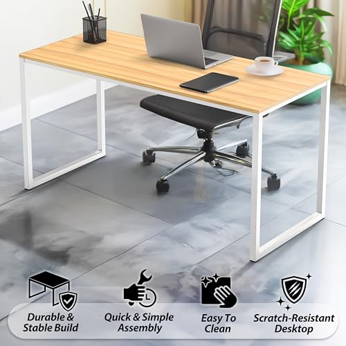 Image of SHW Mission 48-Inch Home Office Computer Desk, Oak
