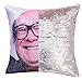 Danny Devito - Housse de coussin à paillettes - Motif sirène - Amusante - Réversible - Changement de couleur - 40,6 x 40,6 cm - Argenté