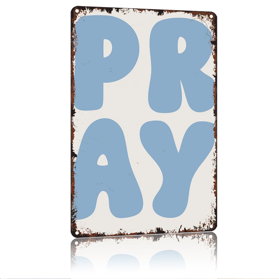 peiyeety Pray Funny 8x12 Inch Aluminum Vintage Metal Tin Signs-For Living Room Kitchen Bedroom Patio Porch Men'S Nest Wall Decor