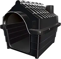 Casa de Cachorro grande e médio com proteção UV((N°5) 70X59X58,PRETO)