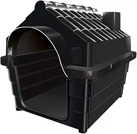 Casa de Cachorro grande e médio com proteção UV((N°5) 70X59X58,PRETO)