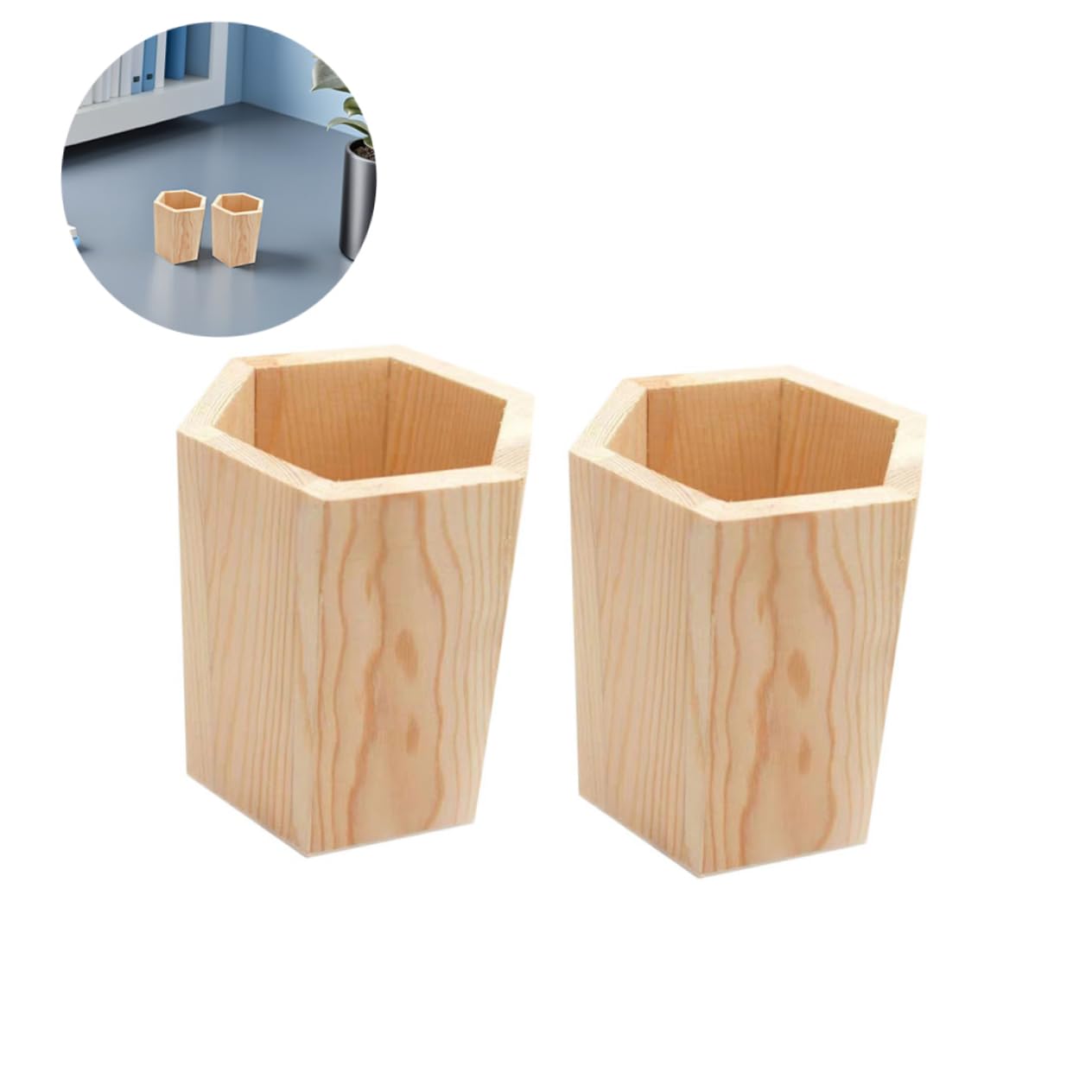 DOITOOL 8 Piezas Portalápices de Madera de Unidades Soporte Multifunción para Bolígrafos y Pinceles Organizador Estable para Oficina y Papelería Decoración Elegante para Escritorio