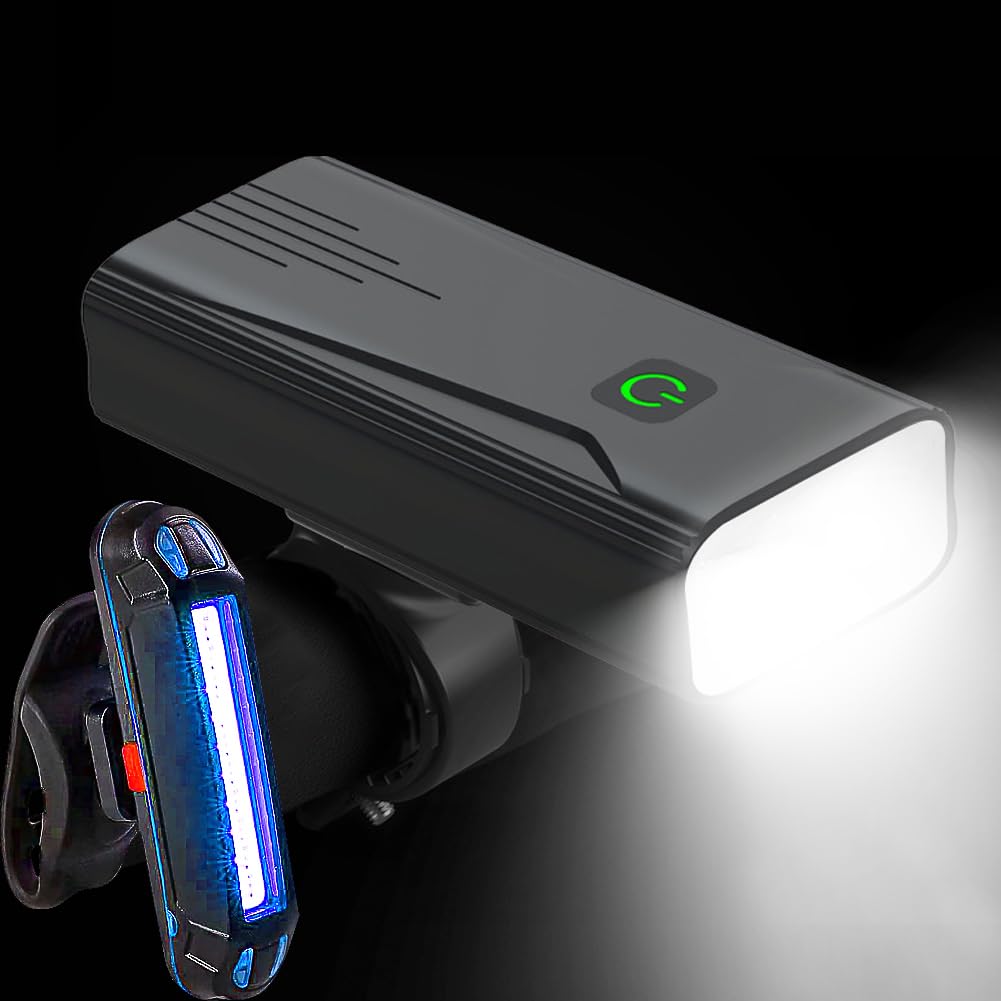 BYKVORL USB Rechargeable Bike Light Super Bright Bicycle Light,Bike Headlight and Taillight,3 Light Modes,IPX5 Waterproof,Fits All Bicycles