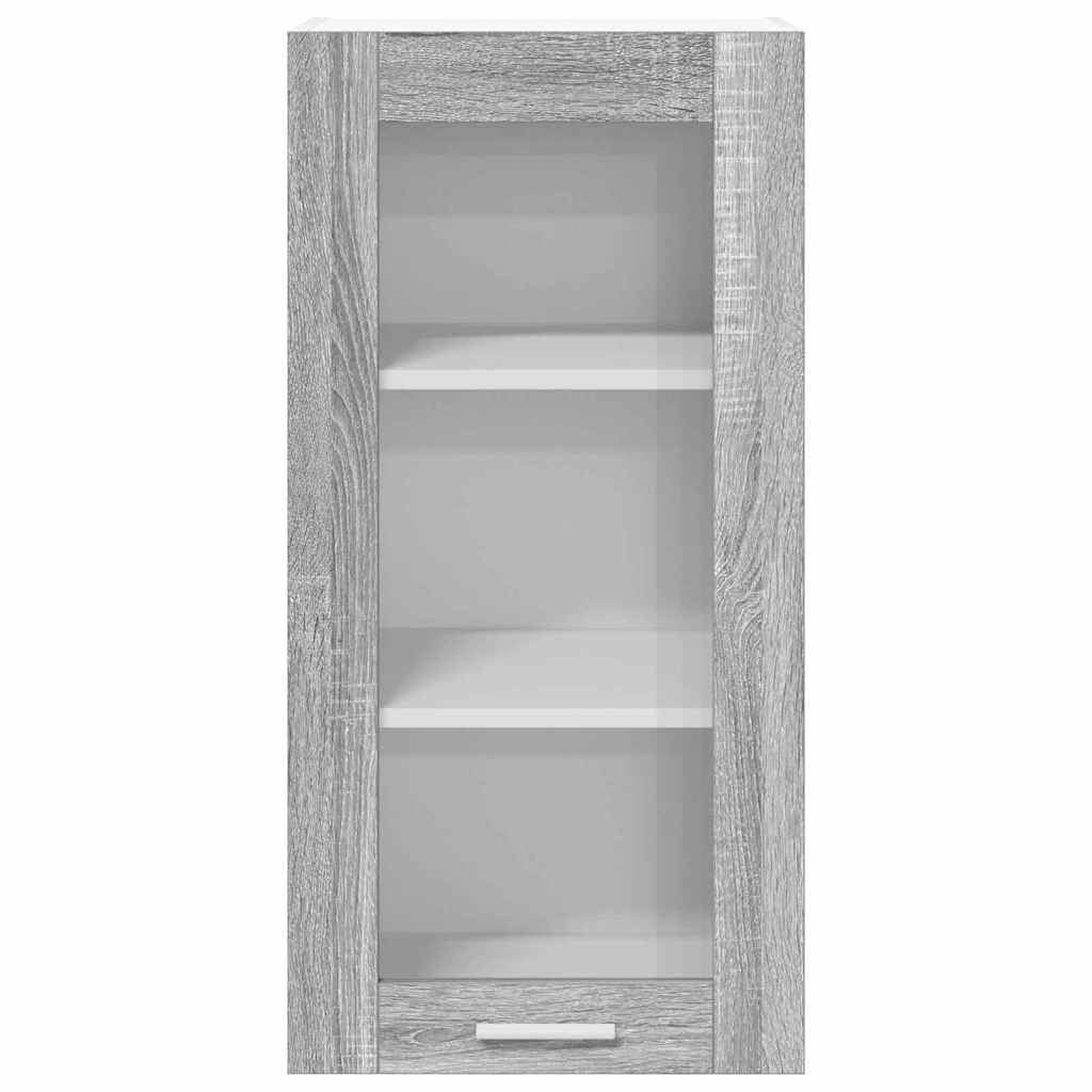 Hängeschrank Graues Sonoma Holzwerkstoff 40 x 31 x 80 cm mit Tür, Stauraum für Küche, Esszimmer, Vorratsschrank, Organizer für Geschirr und Arbeitsplatte