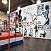 Retro handbemalte Turnhalle graue Backsteinmauer Hintergrundbild 3D Fitnessclub Turnhalle industrielle Dekoration Wandbild Tapete 3D * 150 cm x 105 cm (59,1 x 41,3 Zoll)