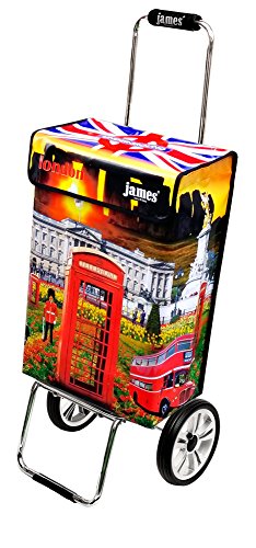 James® Einkaufstrolley Design London Deluxe, moderner Einkaufswagen, bunter Lifestyle Trolly, Rollkoffer, 40kg Tragkraft… – Bild 3