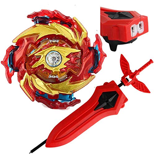 CombatGyro Bey Battle Burst Blade Evolution Turbo SuperKing B-173 Infinite Achilles Dm' 1B God Bey Left Right Sword Launcher, BeyLauncher Spinning Toy Gift for Boys