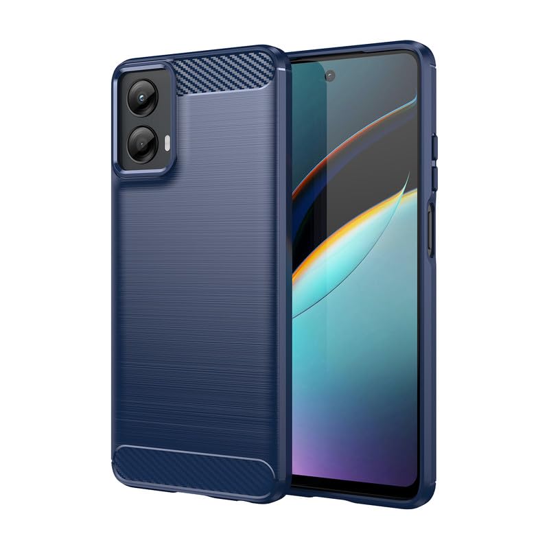 Image of Hybrid Carbon Fiber Back Case for Moto G 5G 2024 (Blue)