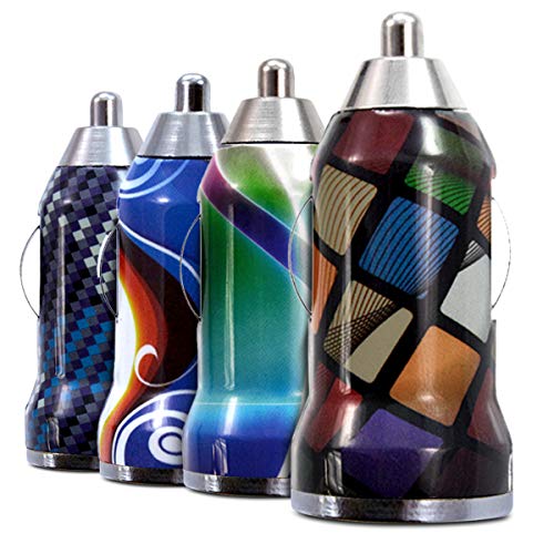 Chargeur Adaptateur pour Allume-Cigare Voiture [Pack x4 Motifs H] Compatible pour HTC Desire 20 Pro/HTC U12 Life/HTC U12+ / HTC Desire 12 / HTC Desire 12+ / HTC U11 Life