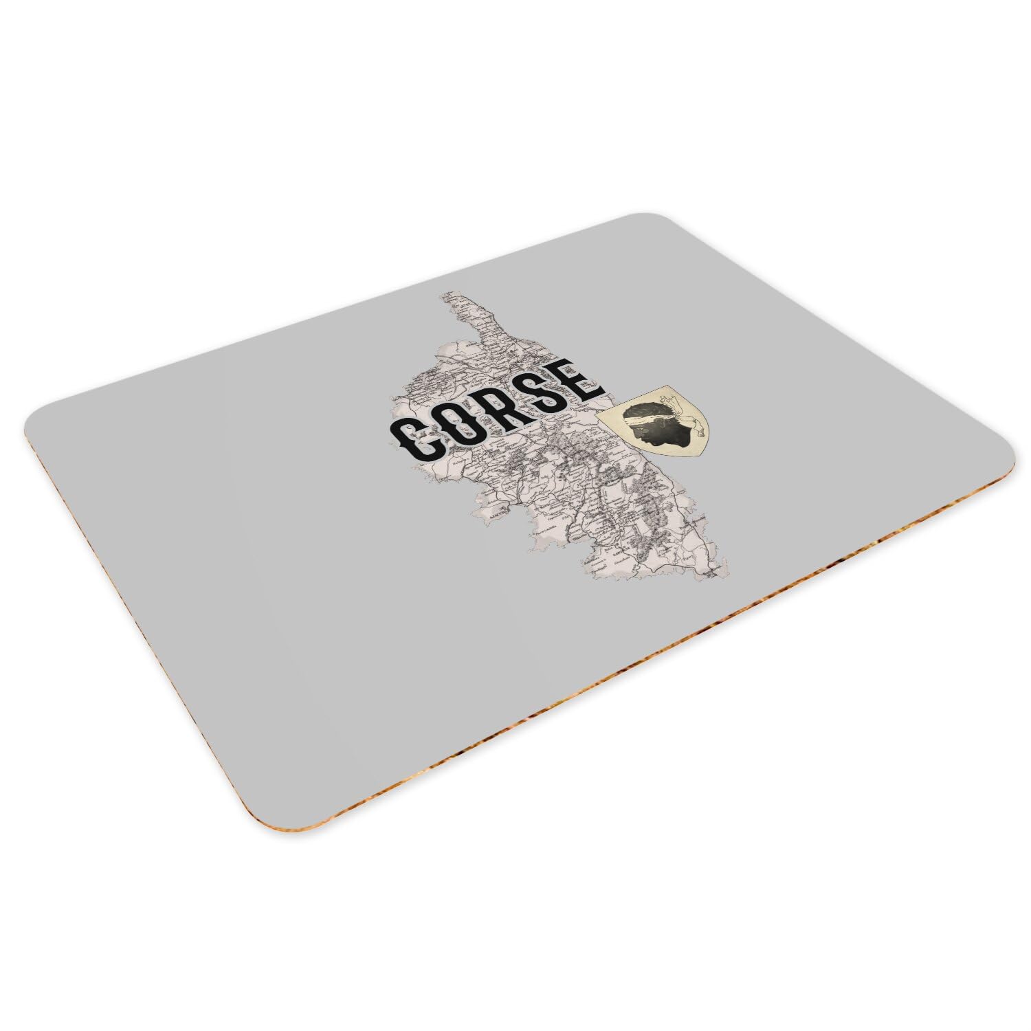 Set De Table Souple Dessous En Liège Napperons Bleu - Corse Département Ile France Bastia Carte Ancienne Rare - Grand Format 39,5 X 28,5 Cm