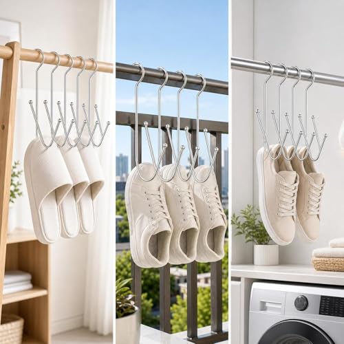 Perchas para zapatos predolo de acero inoxidable para solucionar la falta de espacio en armarios 5