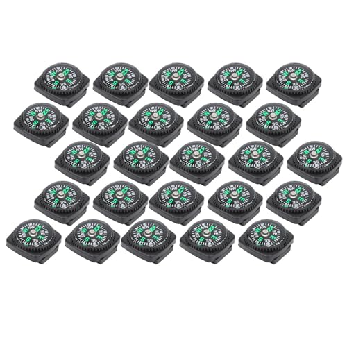 25 piezas brújula pulsera supervivencia negra plástico miniatura 5