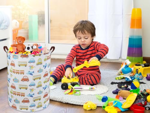 Image of Kids Laundry Basket Kids Hamper Car Toy Storage Bin for Boys Room Decor Nursery Hamper Gift Baskets for Bedroom Bathroom(Car)