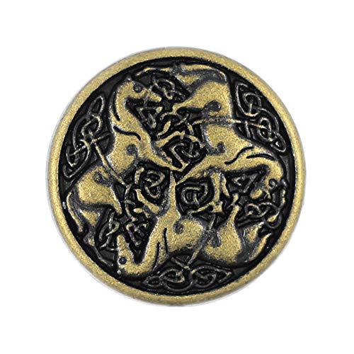 Bezelry 12 Pieces Celtic Horses Metal Shank Buttons. 18mm (11/16)