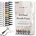 Produktbild LEBENSKOMPASS Brush Pen Set mit 24 wasserbasierten Dual Brush Pen Stiften - Pinselstifte für: Malbuch für Erwachsene, Handlettering, Kalligraphie & dein Bullet Journal