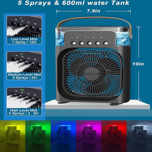 Ar condicionado portátil, mini ventilador de ar condicionado pessoal, ar evaporativo, refrigerador d