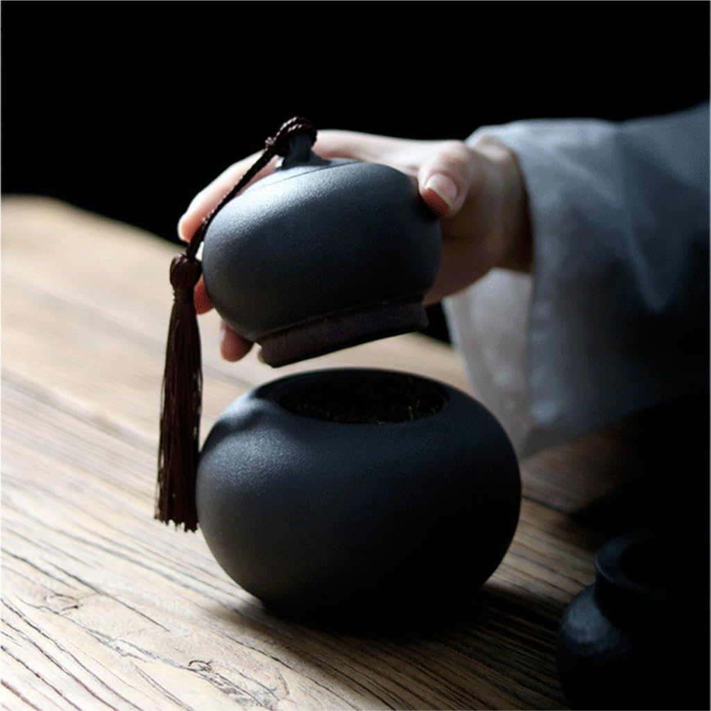 XYNSNDB Barattolo di Zucchero Barattolo di Ceramica Barattolo di tè alla Zucca Scatola da tè a Doppio Strato Barattolo sigillato per la casa Scatola di immagazzinaggio del tè Contenitore di tè