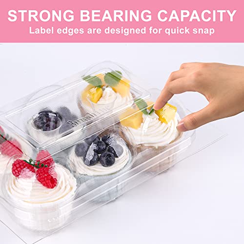 Aukus Cupcake Containers 6 Count, Cupcake Boxes 6 Count, Deep Dome, Stackable & Disposable (Pack Of 20 (6Count/20Pcs) #TOP2