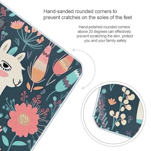 Báscula de baño digital con vidrio templado Cute Llama Floral miniatura 4