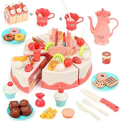 kramow Pretend Play Food for Kids,Cutting and Decorating Birthday Cake,Toys for kids 3 4 5 6 Year Old Girls Boys,music and light Cover