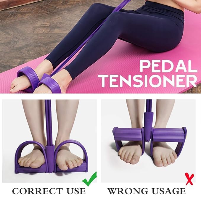 BITLOK Pull Reducer Training Bands 4 Tubes Body Trimmer Pedal Exerciser Yoga Crossfit Exercise, Arm Exercise, Tummy Body Building Training Men and Womens (Multi Color)(1) 1