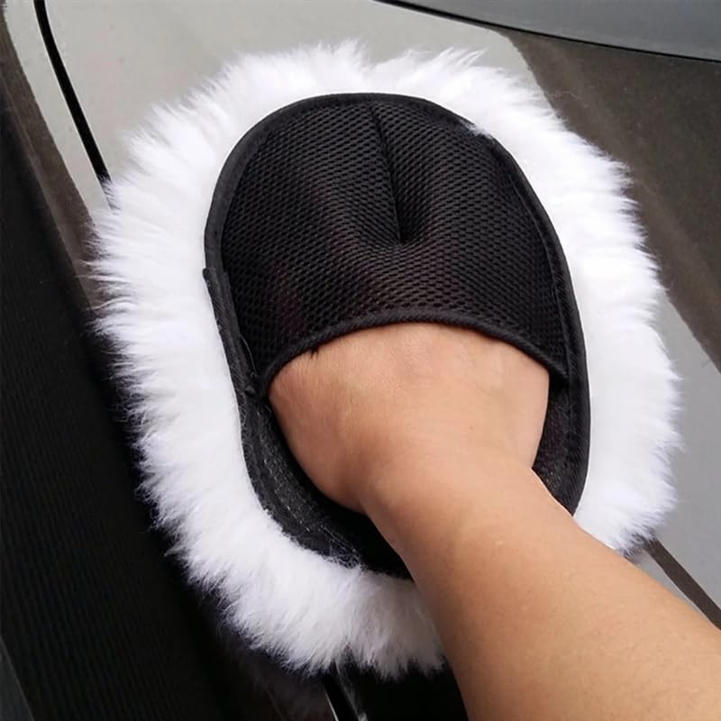 Guantes Suaves for lavado de Coches, Pelo Largo, transpirabilidad, Malla, Patas, Guantes de Lana, Herramienta de Pulido y Limpieza de Coches