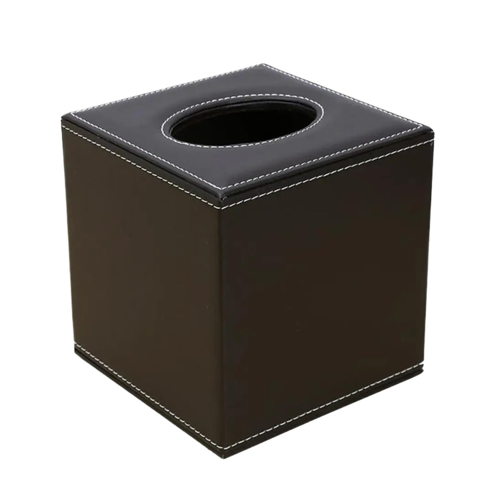 Tissue Box PU Leather Square Facial Tissue Box Cover Elegant Countertop Tissue Container Paper Napkin Holder for Home Living Room(Coffee)