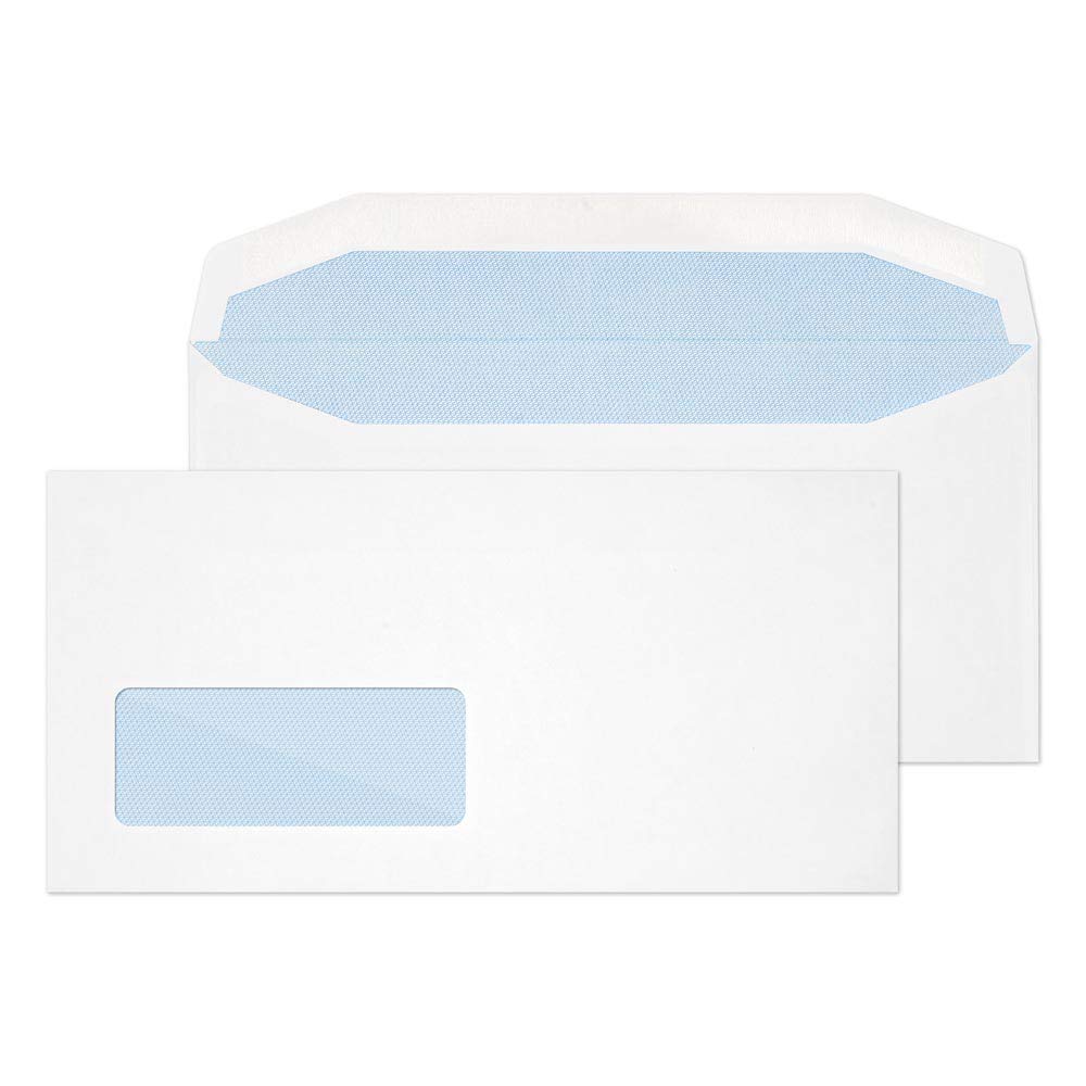 Blake Purely Everyday DL 110 x 220 mm 90 gsm Mailer Gummed Window Envelopes (3702) White - Pack of 1000