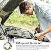 Manifold Gauge Set - AC Manifold Gauge Set, Recharge Measuring Refrigerant Hose for R134A R22, R410, R12 | Automotive AC Diagnostic Tool, Gauge Kit for Car Air Conditioning Repair Pressure Monitoring #2