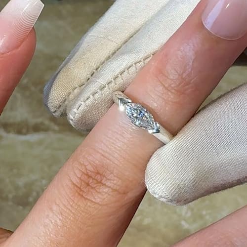 Image of Pure 925 Silver Marquise Cut Solitaire | Silver Ring for Women