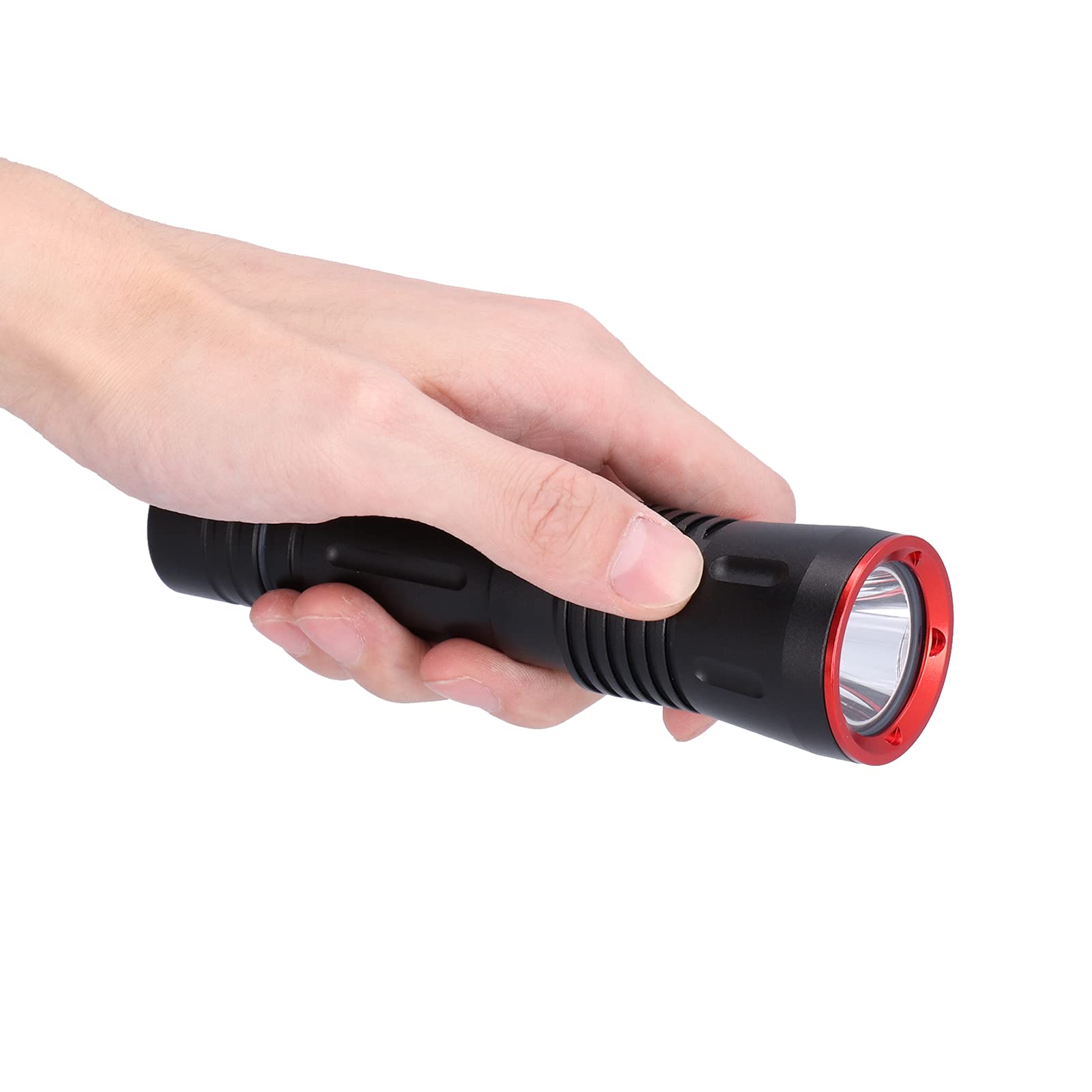 Ejoyous Torcia Subacquea Professionale Impermeabile con Luce Subacquea con SST40 LED 3000LM IP68 Lega di Alluminio 5 modalità Indicatore di Alimentazione per Immersioni Pesca Caccia Salvataggio