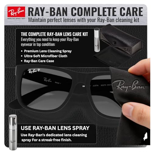 Image of Ray-Ban RB4165F JUSTIN CLASSIC LOW BRIDGE FIT Square Shape Sunglasses for Men with Official RayBan Eyewear Kit