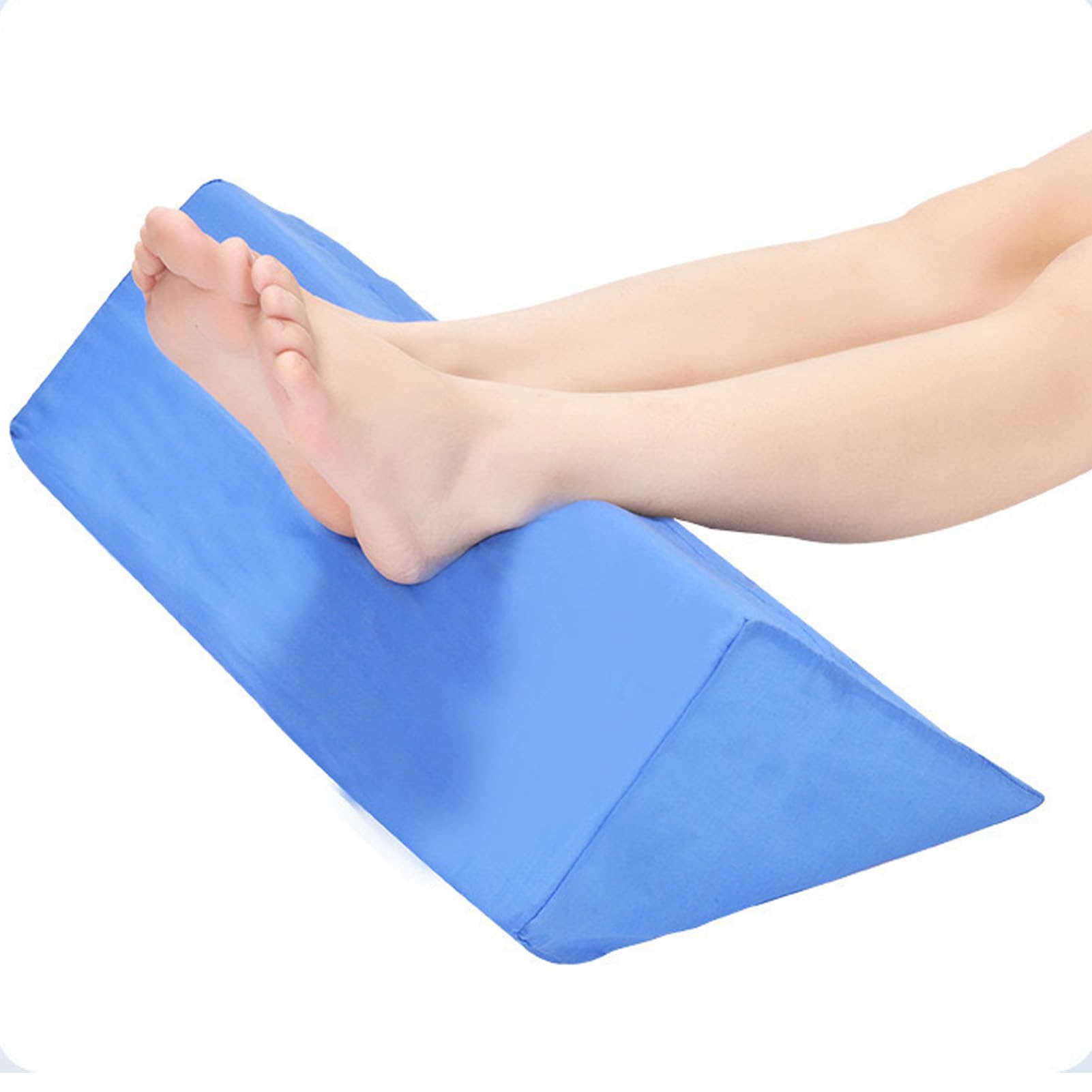 Sorandy Poduszka Klinowa w Kształcie Litery R, ​​ergonomiczna, Antypoślizgowa, Podwyższona Podpórka dla Osób śpiących na Boku, 60 X 25 X 20 Cm Niebieska, Idealna dla Obłożnie Chorych Pacjentów