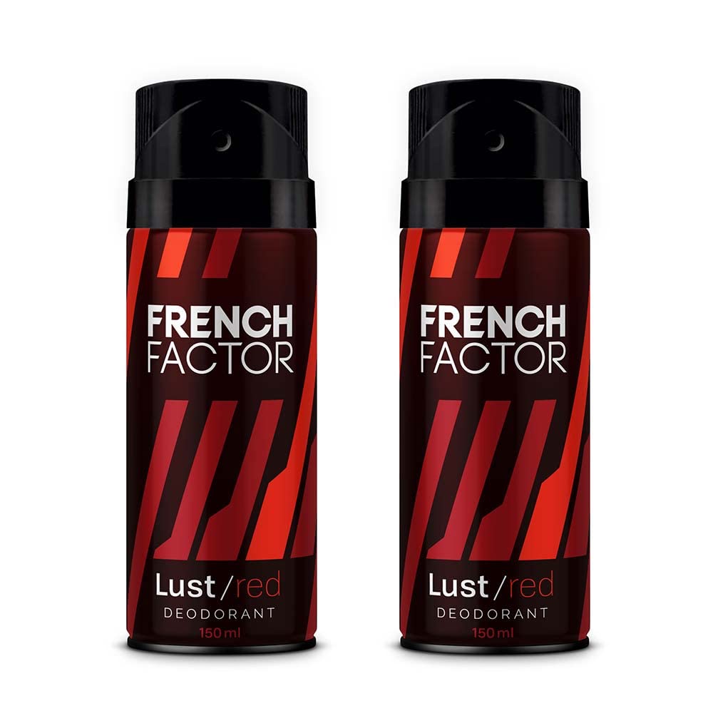 The French Factor Lust Red Deodorant Body Spray For Men, Combo (150ml, Pack of 2)